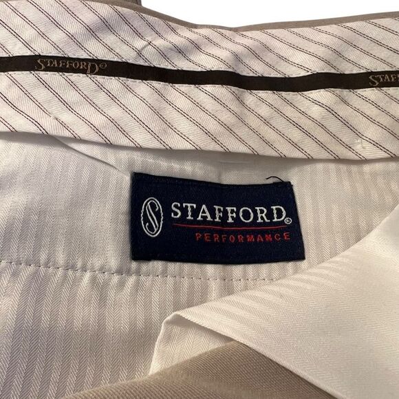 3 for $30! Strafford performance Men's Light Gray Pants - Picture 3 of 6